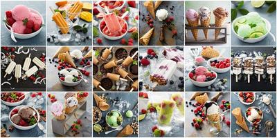 variedad de collage de helados foto