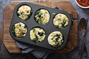 High protein egg muffins with kale photo