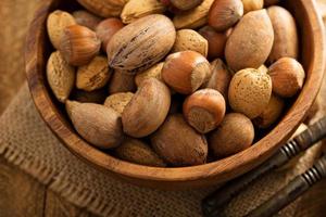Various nuts in shell photo