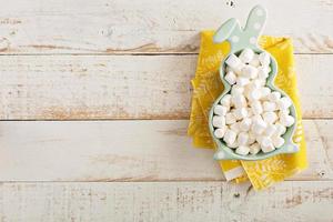 Marshmallows in a bunny shaped bowl photo