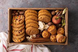 Fall cookies in a box photo