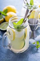 Spiked citrus lemonade in mason jars photo