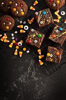 Chocolate monster brownies homemade treats for Halloween photo