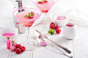 Pink raspberry martini photo