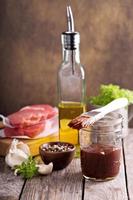 Barbeque sauce in a jar photo