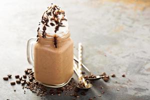 Chocolate frappe coffee with whipped cream photo