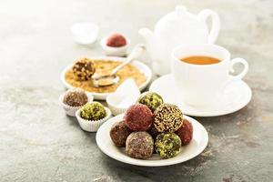 Healthy truffles with dates and nuts photo