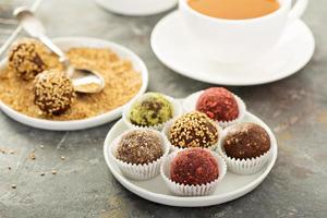 Healthy truffles with dates and nuts photo