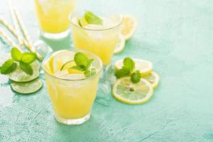 Refreshing citrus cocktail with lemon photo