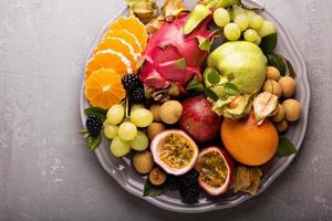 Exotic fruits on a tray photo