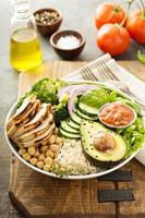 Healthy lunch bowl with grilled chicken photo