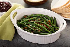 Green beans with bacon for Thanksgiving or Christmas dinner photo