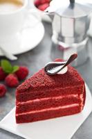 Red velvet cake slice photo