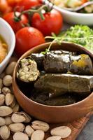 Dolmades, Stuffed Grape Leaves with rice photo