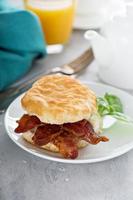 Breakfast biscuit with bacon
