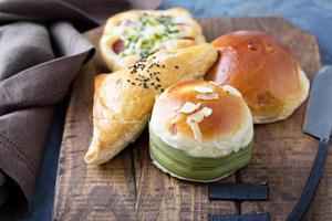 Savory chinese pastries with red bean filling photo