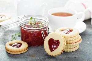 Vanilla cookies with strawberry filling photo