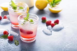 Raspberry lemon lemonade for summer days photo