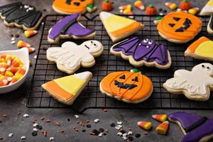 Halloween cookies decorated with royal icing photo