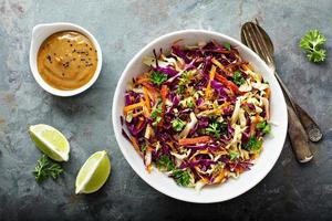 Asian cole slaw with peanut butter dressing photo