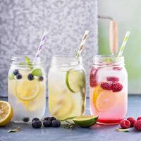 Variety of lemonade in jars