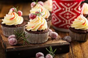 Sugared cranberry ginger cupcakes photo