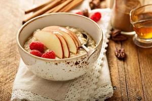 Homemade oatmeal for breakfast photo