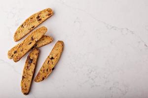 Homemade biscotti on a marble surface