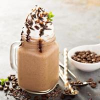 Chocolate frappe coffee with whipped cream photo