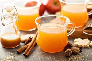 Fall apple cider with warm spices photo