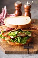 Big BLT, bacon lettuce and tomato sandwich photo