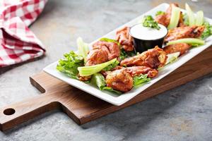 Hot chicken wings appetizer photo