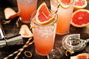 Grapefruit cocktail in tall glasses photo