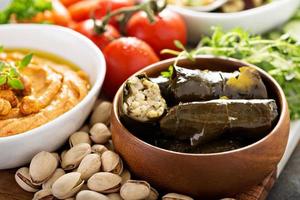 Dolmades, Stuffed Grape Leaves with rice photo