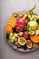 Exotic fruits on a tray photo