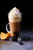 Hot viennese coffee with whipped cream photo