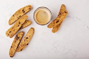 Homemade biscotti on a marble surface photo