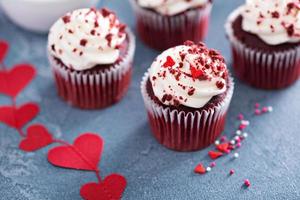 Red velvet cupcakes for Valentines Day photo