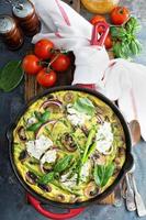 Asparagus, mushrooms and goat cheese frittata photo