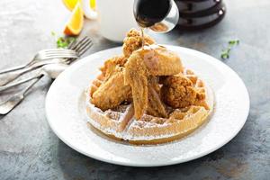 Fried chicken and waffles photo