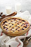 Homemade cherry pie with lattice photo