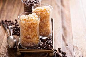 Coffee granita in small glasses photo
