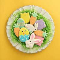 Easter cookies on a big plate photo