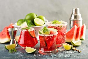 Watermelon margarita with limes photo