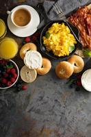 Big breakfast with bacon and scrambled eggs photo