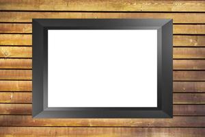 photo frame mockup template with copy space on wooden background 3d render.