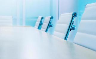 Close up White armchair in the meeting room photo