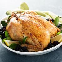 Roasted chicken for holiday or sunday dinner photo