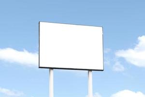 Out door billboard on blue sky background with clipping path photo