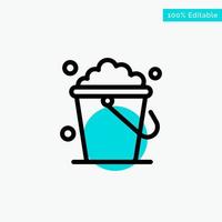 Bucket Cleaning Floor Home turquoise highlight circle point Vector icon